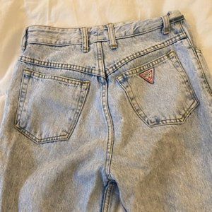 High Waisted Vintage Guess Jeans - Acid Wash - Size 30